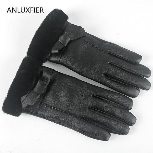 

h9940 women leather gloves female winter warm thermal water-proof mittens touch screen outdoor riding fashion simple hand muff1, Blue;gray
