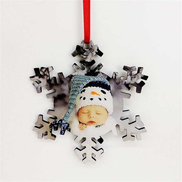 

sublimation snowflake ornaments thermal transfer printing blank diy chrismas pendant double sides stamping mdf card hang pendents f92601