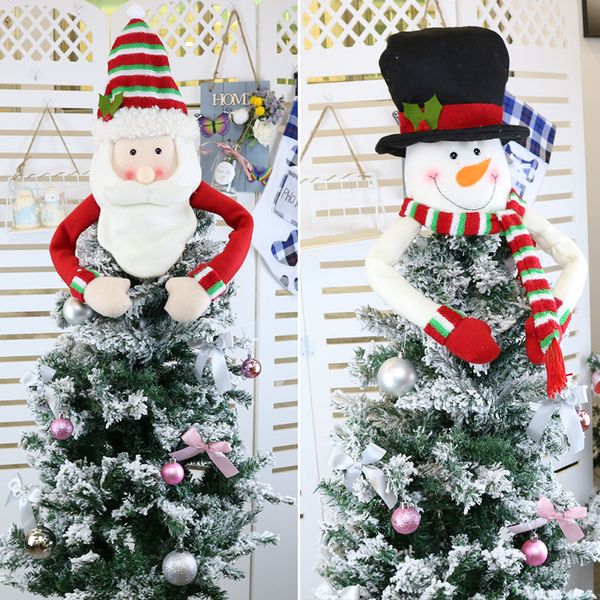 

large christmas tree er decoration santa snowman reindeer hugger xmas holiday winter party ornament supplies dhe1257