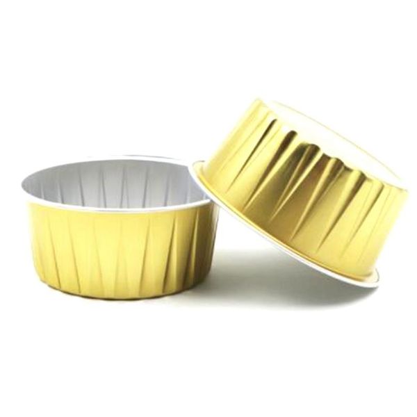 

100pcs disposable aluminum foil baking cups creme brulee dessert oval shape cupcake cups with lids cake egg tools f sqcjet