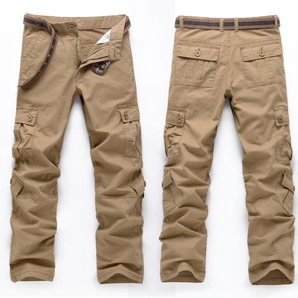 

thin new 2021 cargo of the black khaki men pants eight strained pockets autumn no strain spring army green v9x2