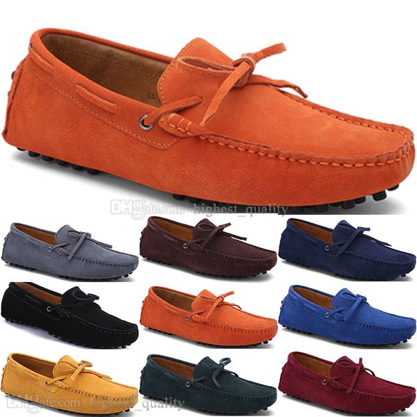 

082 new fashion mens casual shoes leather british style spring couple genuine peas scrub men drive lazy man overshoes outdoor comfortable br, Black