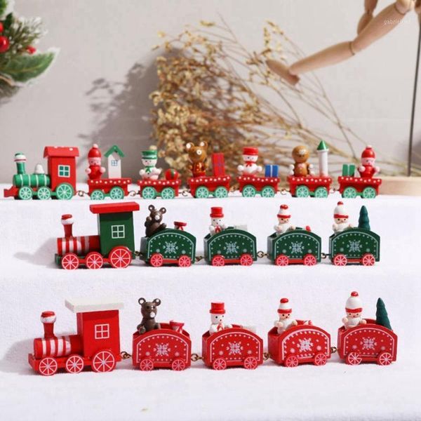 

wooden merry christmas train ornament christmas decoration for home santa claus gift table deco navidad xmas noel 2021 new year1