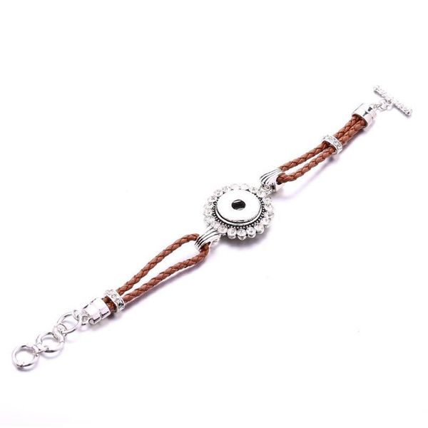 

owl snap bracelet blue rope armband cloth weave ethnic buttons bracelet fit 18mm snap jewel bbyiby, Golden;silver