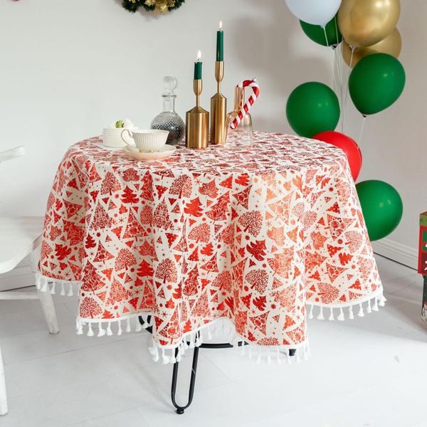 

christmas table cloth round tablecloth nappe table cover party wedding table cloth for home mantel new year decoration bbyvtk packing2010