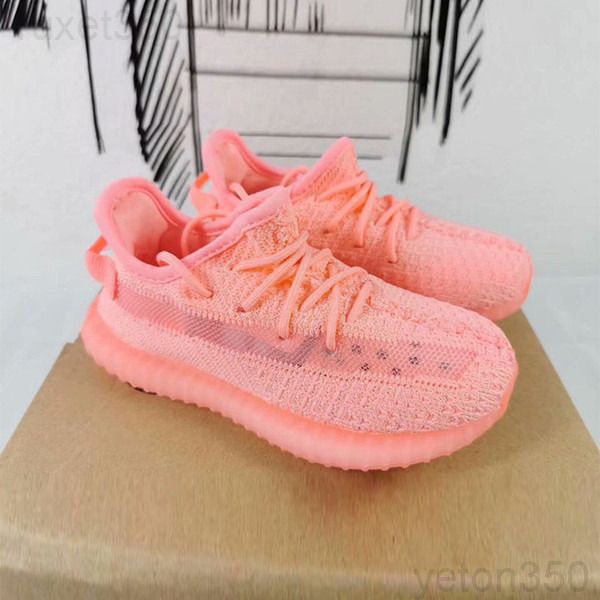 

2020 kids trainers infant children v2 running shoes kanye west israfil yecheil reflective boys girls athletic sports shoes toddlers ruu5n, Black