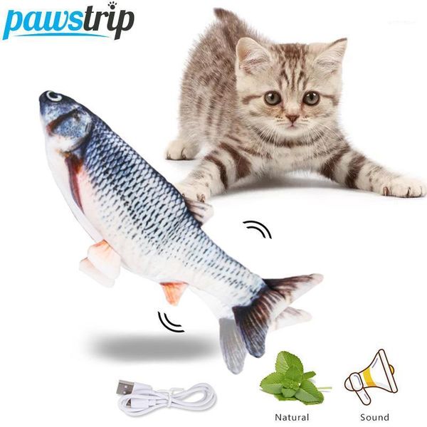 

cat toys 30cm electronic fish catnip toy usb charging 3d simulation for cats dog chewing playing interactive pet1