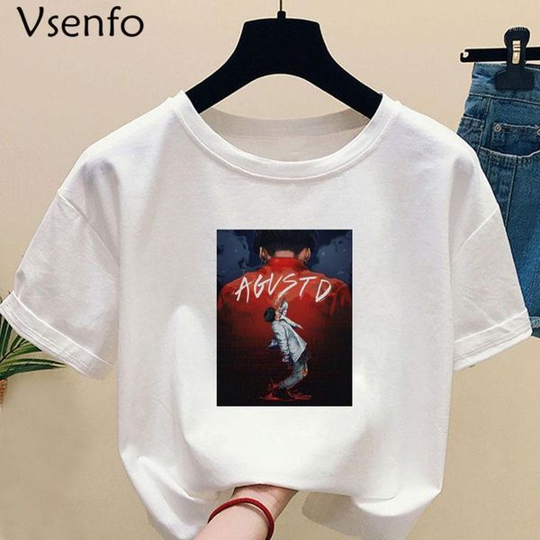 

funny agust d fanart art print t-shirt harajuku tshirts female agustd t-shirt summer funny graphic tees women's 1, White