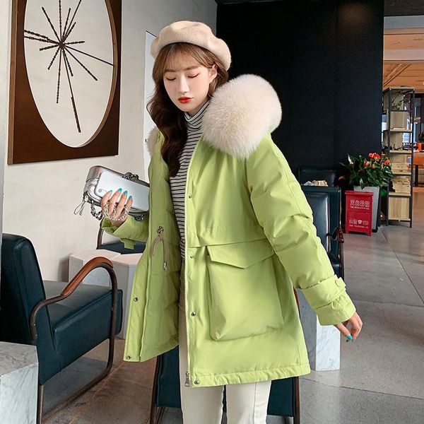 

2020 new winter jacket women cotton coat female thick warm casual parka winter clothes fur parkas hooded overcoat mujer, Black
