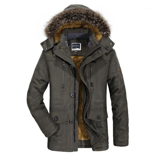 

2020 winter jacket men casual thicken cotton padded parka long hooded coat warm fleece with fur overcoat plus size 6xl1, Black