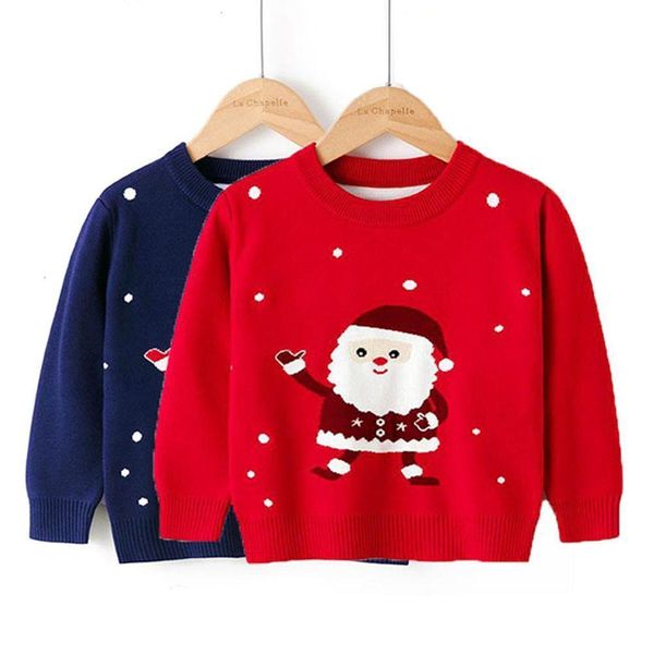 

christmas sweater for kids santa claus sweater for boys girls warm cotton knit clothing children's jumpers kids winter clothes 1026, Red;yellow