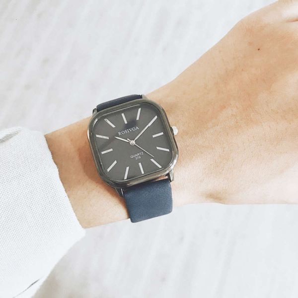 

trend new men's square fashion 2020 quartz belt watch jdm0, Slivery;brown