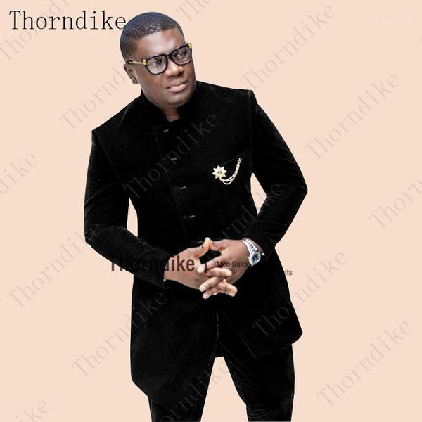 

thorndike latest blazer pant designs black single breasted velvet men suit formal slim fit 2 piece tuxedo custom groom masculino1, White;black