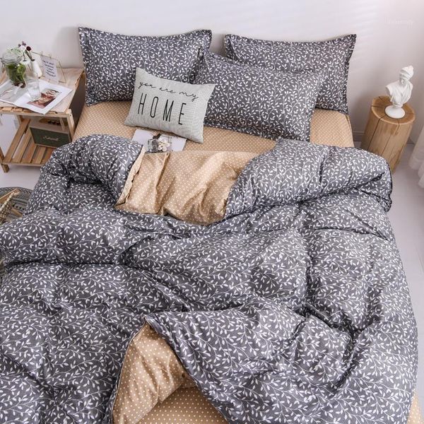 

bedding set  size little leaf reactive printed quilt cover bed sheet and pillowcase double bed cover king size linens1