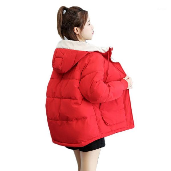 

winter coat women 2020 fashion winter jacket women cotton padded parkas outwear hooded 7 colors short female jackets coats y4641, Black
