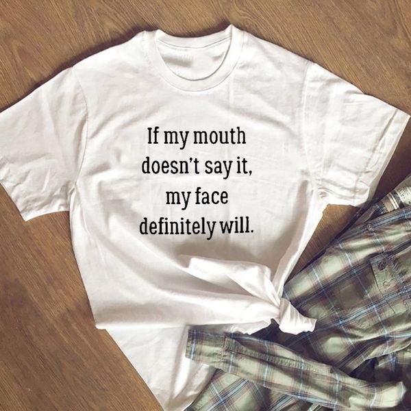

if my mouth doesn't say it, my face definitely will saying women funny quotes printed short sleeve sport hooded sweatshirt hoodie t shi