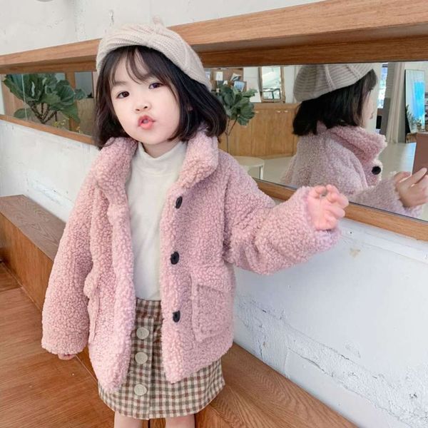 

and 2020 new plush comfortable warm korean fashion cardigan girls' coat, Black