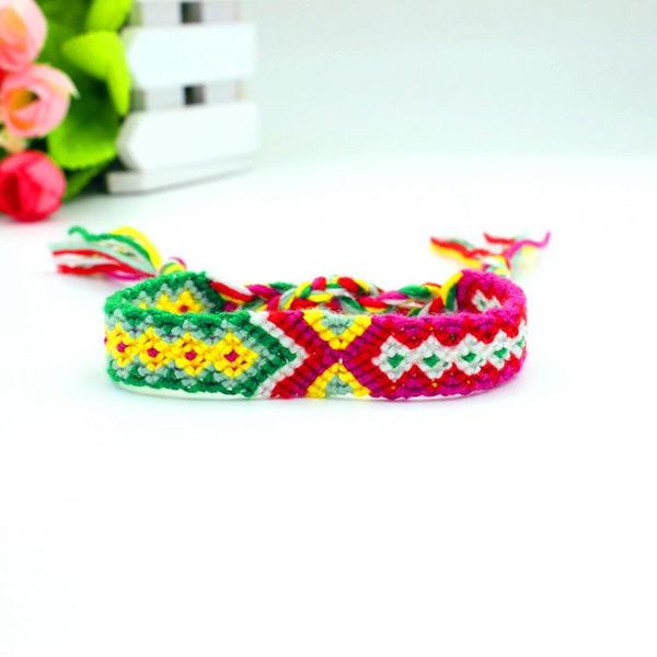 

cdc colorful adjustable cotton rope letter p charm bracelet handmade knot multicolor glass beads bracelets, Black