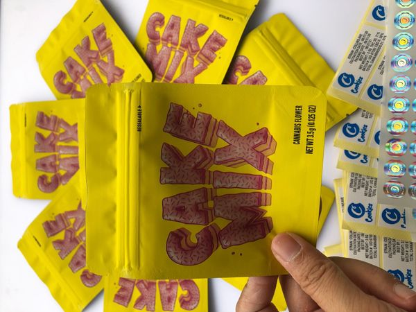 

proof stickers edibles mix bags smell label medicated bags hologram flavors bags yellow and cake cookies 3.5g mylar local yxllb dh_niceshop