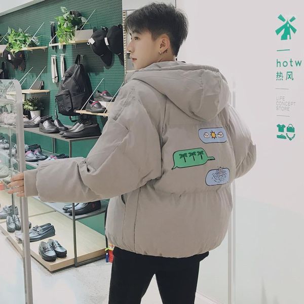 

2019 winter new korean version of the dialog printed bread clothing loose thick warm student casual cotton coat1, Tan;black