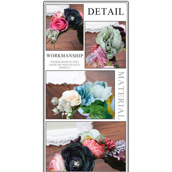 

haimeikang women flower tiara wedding floral headband hair accessories bridal garland princess wreath girls crown headdr qylcie