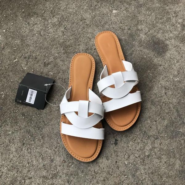 

slippers soft leather surround flat with open toe casual slides non-slip women's outside beach solid color cool shoes for summer1, Black
