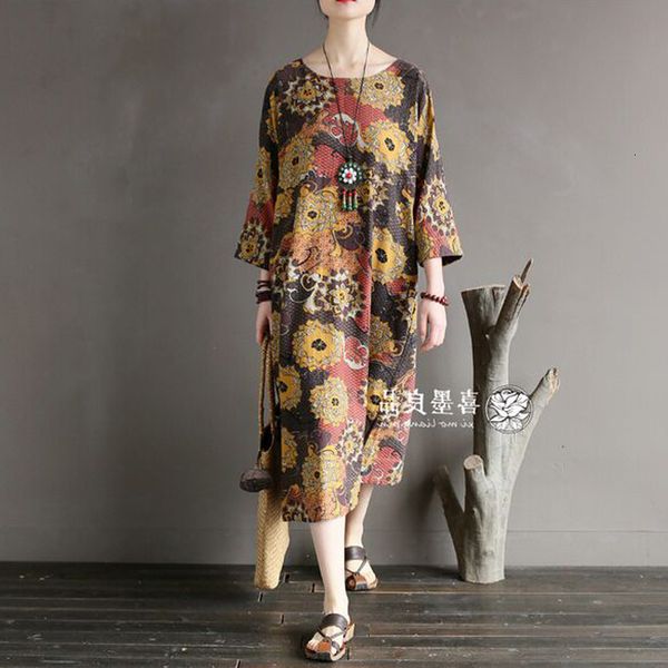 

women's wentag in , new cotton dress, informal sleeve with three quarter pattern, large summer dress