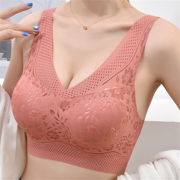 

underwear women push up bra soft lingerie wireless women's bras bralette comfortable lace brassiere female breathable 201202, Red;black