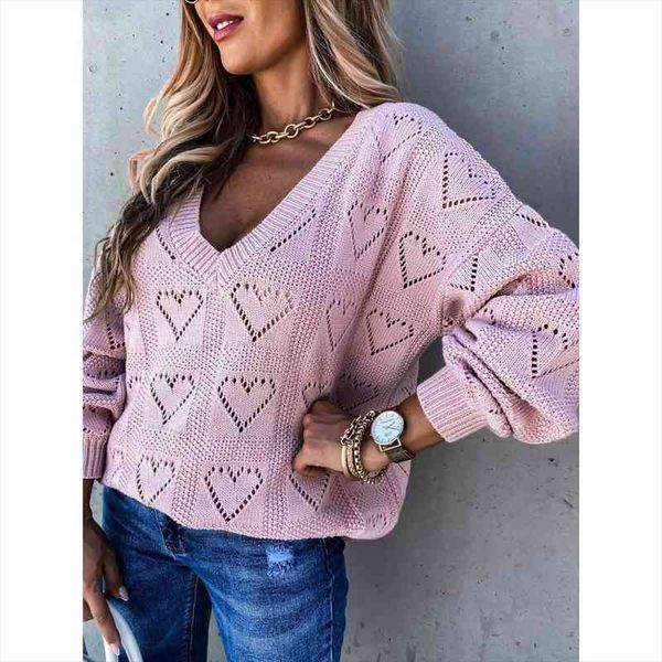 

heart sweater womens v neck cutout knitted jumper pullover ladies sweater hollow out pullovers streetwear v-neck femme, White;black