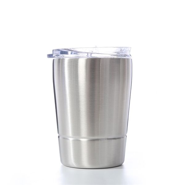 

9oz stainless steel wine glasses mini bilayer water cups portable outdoor camping kids drinking mugs with straws