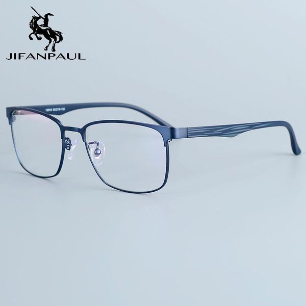 

sunglasses jifanpaul ultra light square glasses frame anti-blue half male titanium, White;black
