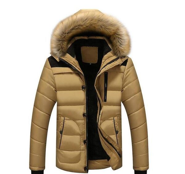 

2020 new winter jackets men's coats male parkas casual thick outwear hooded fleece jackets warm overcoats mens clothing, Black