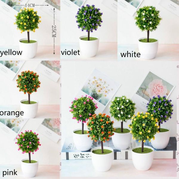 

new 1pcs artificial plants bonsai small tree pot plants fake flowers potted ornaments wedding home decoration l garden decor1