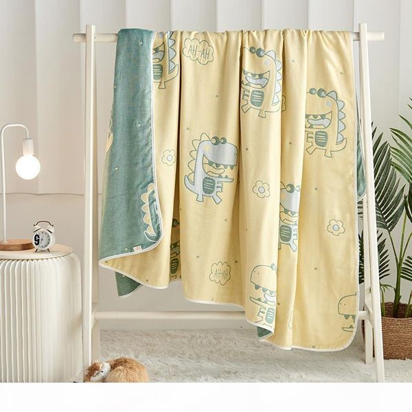 

spring summer cotton gauze muslin throw blanket on the bed cartoon disnosaur animal crib cover sheet soft comfortable bedcover