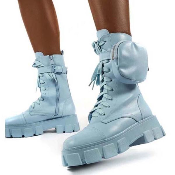 

2020 winter fashion women's boots wedges flat boots woman high heel platform leather lace up women shoes black botas mujer