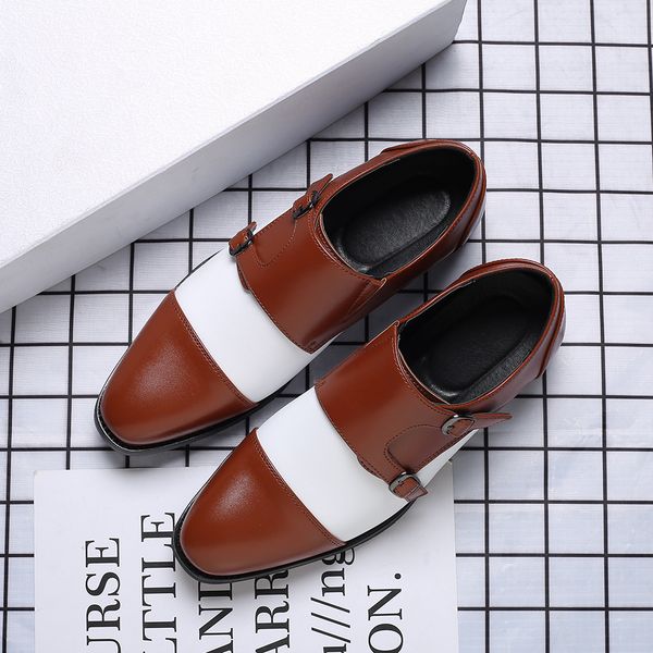 

2020 new mens plus size leather shoes casual fashion trends single-layer shoes color matching business formal mens shoes & women &#, Black