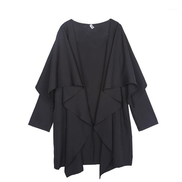 

xuxi spring and autumn thin windbreaker tunic femme fashion loose over knee vintage new black manteau coat 2020 women fz18171, Tan;black