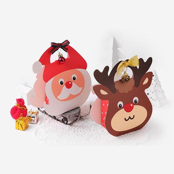 

gift wrap 1pcs santa claus deer design christmas storage paper box packaging diy candy chocolate biscuits pack