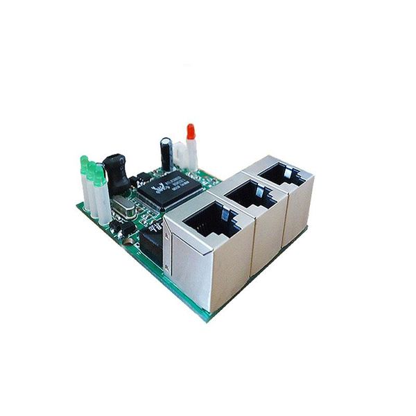 

network switches fast switch mini 3 port ethernet 10 / 100mbps rj45 hub pcb module board for system integration