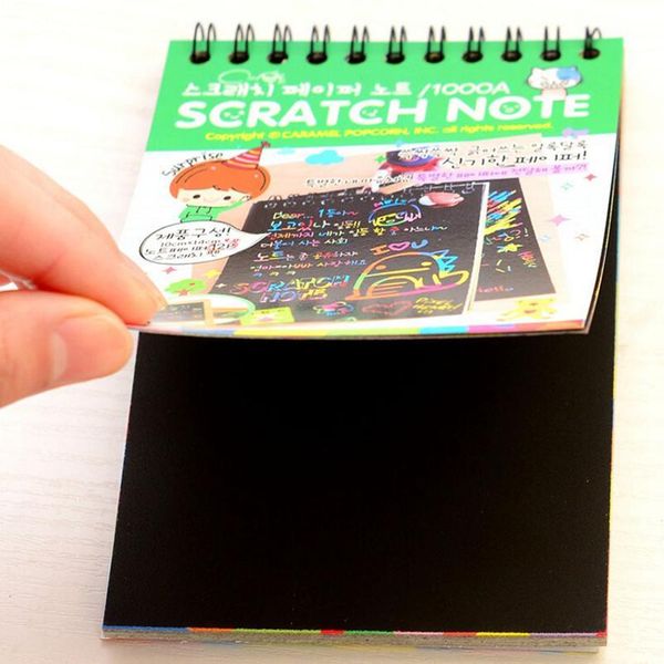

2016 creative diy scratch note black cardboard draw sketch notes for kids toys notebook painting paper drawing to jllgvr