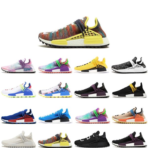 

fashion purple blue men running shoes human race sport shoes black white red breathable trainer women sneaker