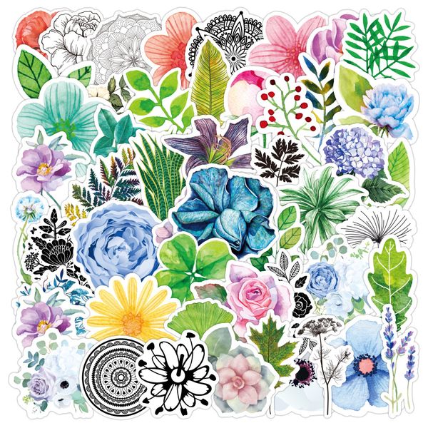 

3 sets=150pcs color plant stickers notebook scooter refrigerator water cup stickers