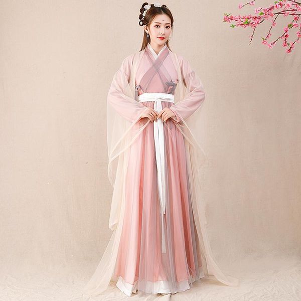

stage wear 2021 women hanfu dress ancient han dynasty princess female summer chinese style fairy skirt girl daily sl4143, Black;red