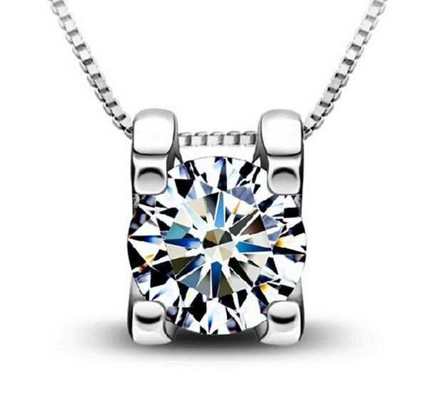 

fahmi fine 30% 925 sterling silver woman zirconia crystal 0.8cm*0.8cm pendant water necklace wedding jewelry ing