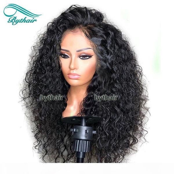 

brazilian virgin human hair full density 360 lace frontal wig curly pre plucked 13x4 lace front wigs black women with baby hairs, Black;brown
