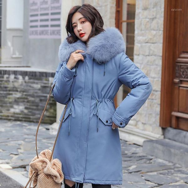 

new solid color long coat for women winter keep warm hood pocket long sleeve charm chic temperament outwear casual style coat1, Black