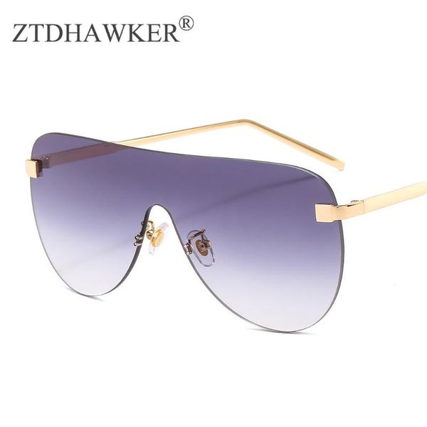 

sunglasses the one-piece frameless women personality catwalk vintage uv400 glasses, White;black