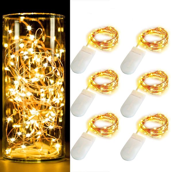 

10pcs/lot 1m 2m 3m 5m led copper wire string 2*cr2032 battery powered christmas wedding party ramadan decoration light