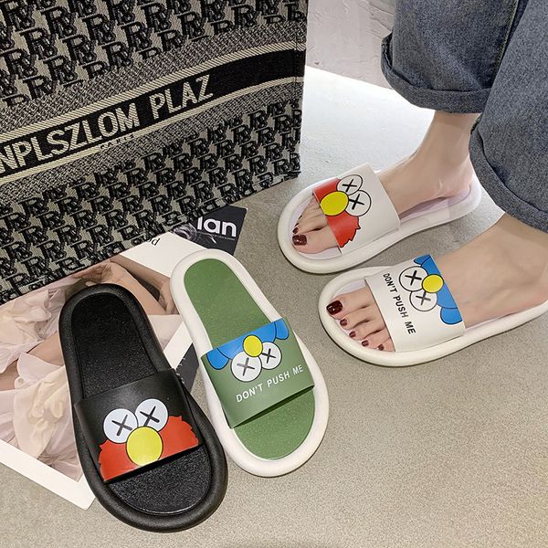 

koovan women's slippers 2020 new female summer outer wear ins home fashion social popular cute trend beach flats x1020, Black