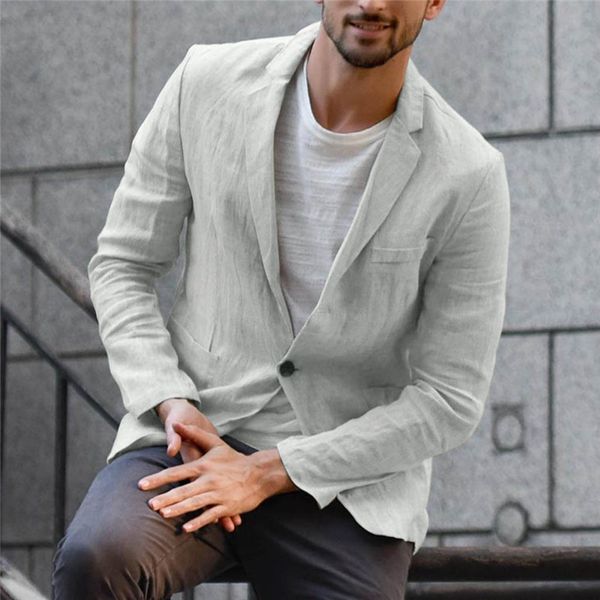 

arrival men blazer linen jacket slim fit coat casual outwear single breasted male coats plus size kg-902, Black;brown